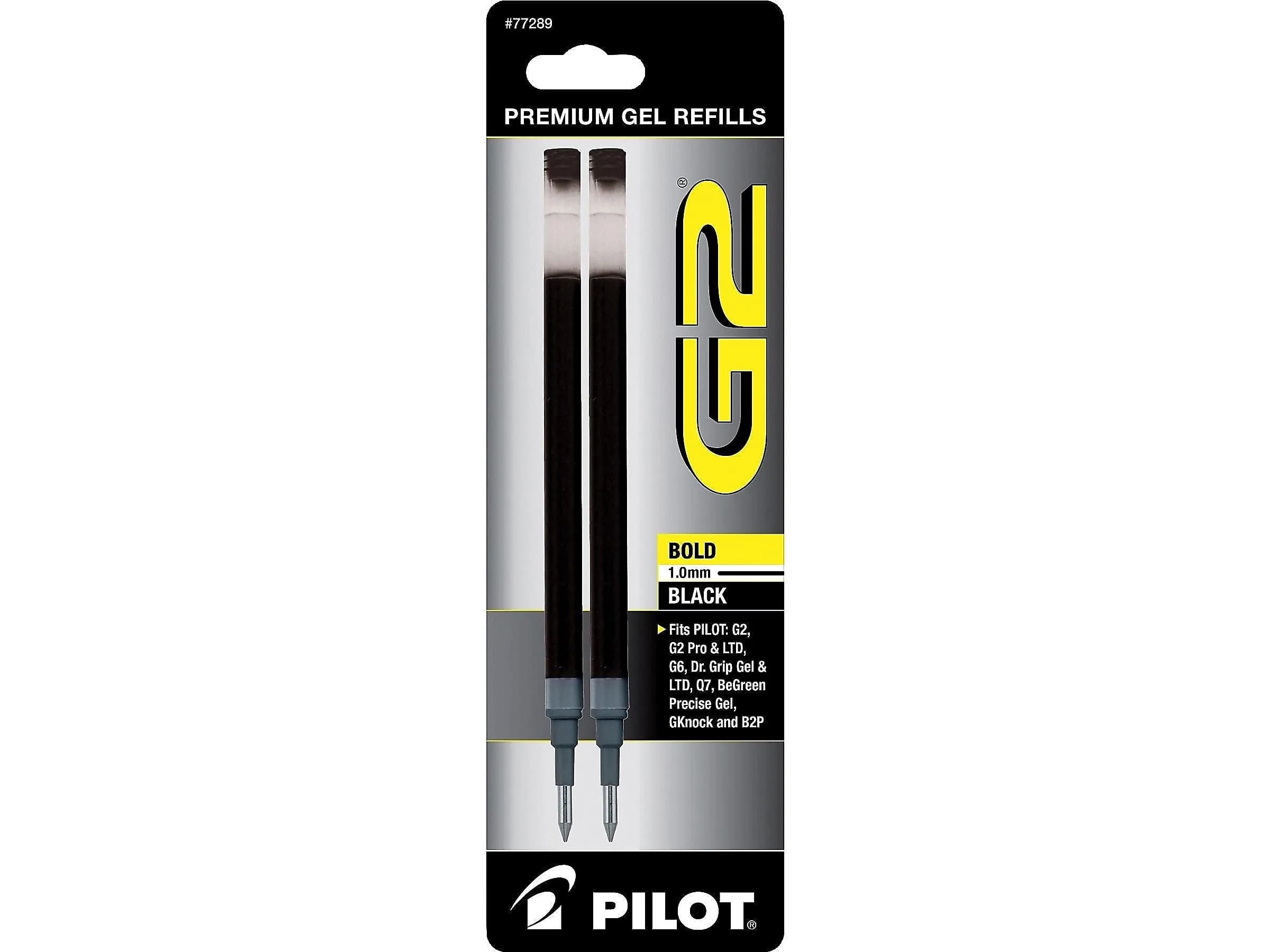 Pilot G2 Gel Ink Refills Fine Point 0.7 mm Black 2 Count | Longest-Lasting Gel Ink Refills - view 2