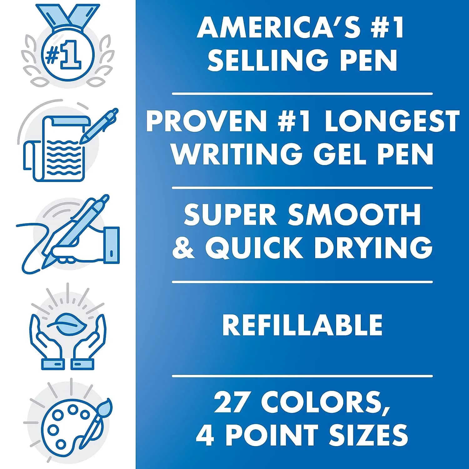 Pilot G2 Gel Ink Refills Fine Point 0.7 mm Black 2 Count | Longest-Lasting Gel Ink Refills - view 3