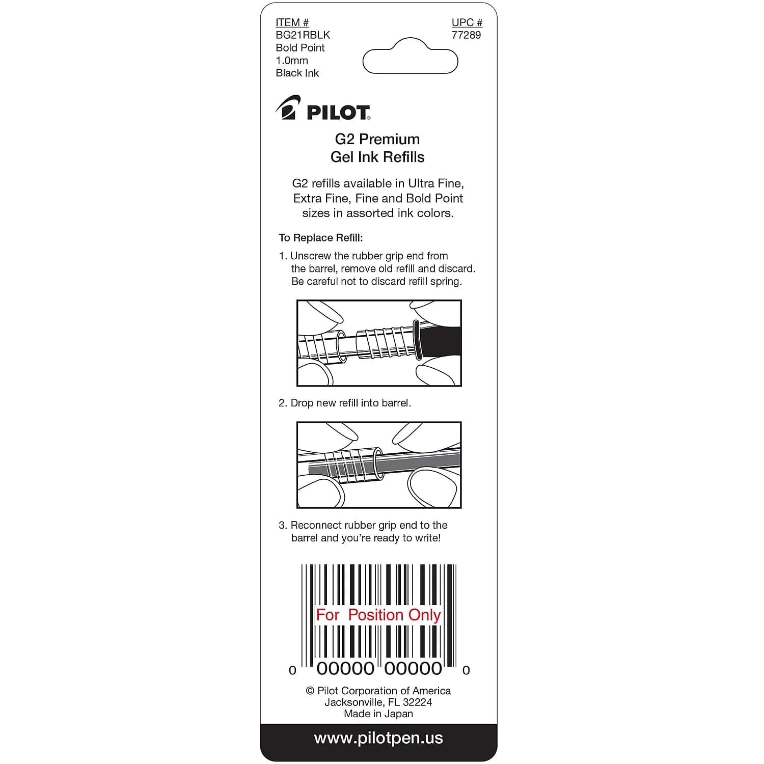 Pilot G2 Gel Ink Refills Fine Point 0.7 mm Black 2 Count | Longest-Lasting Gel Ink Refills - view 4