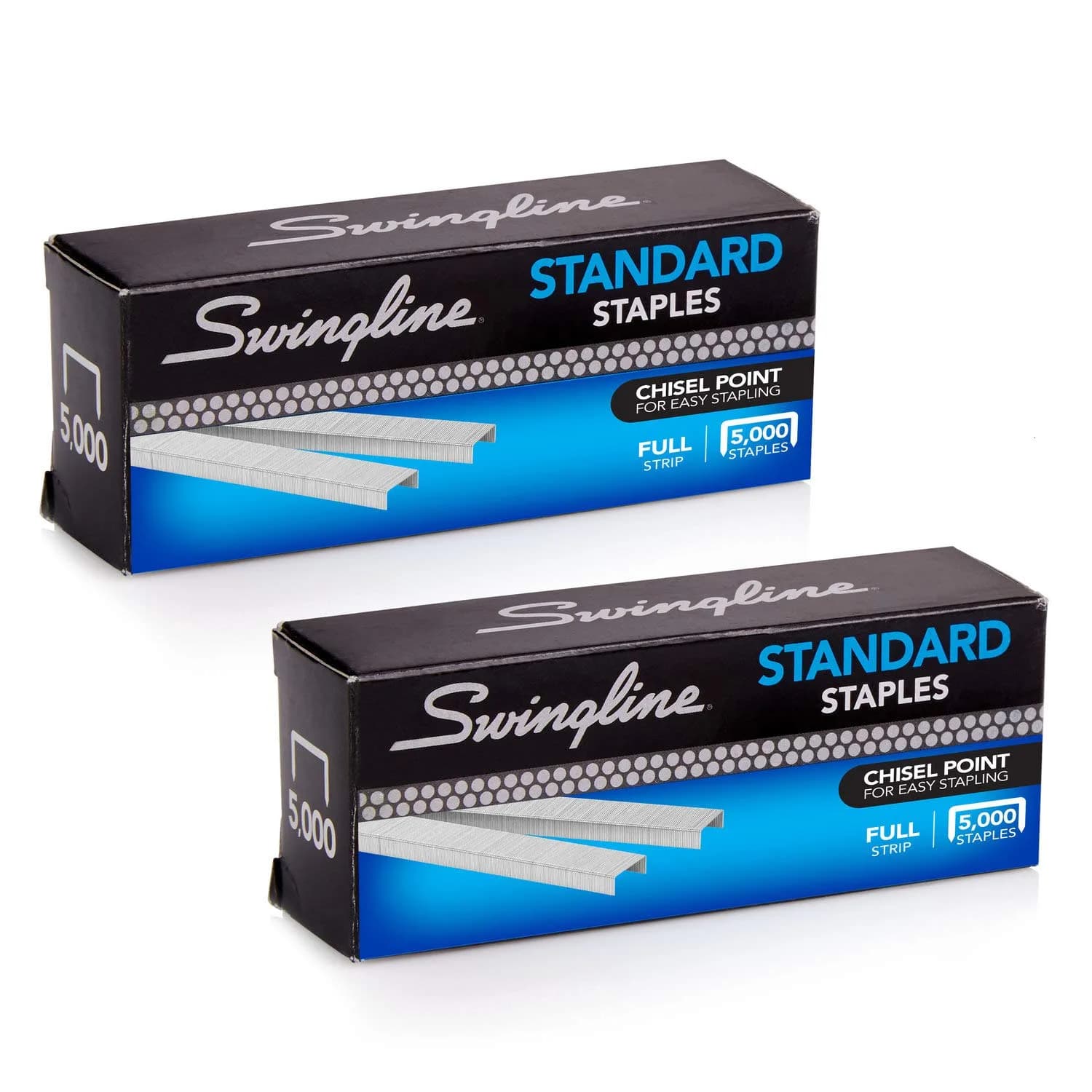 Swingline Standard Staples 1/4" Length, 5000 Staples/Box, 2-Pack | Reliable Performance for Office & School - main product image