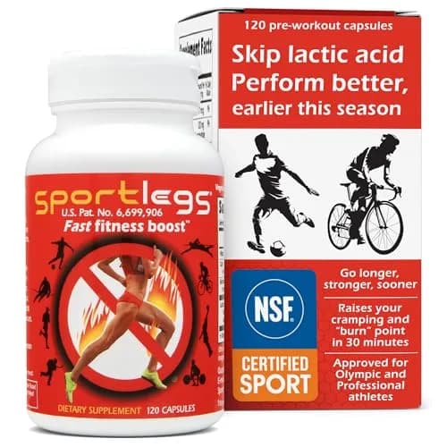 SPORTLEGS Lactate Fuel Pre-Workout Training Aid 120 Count | Supports Efficient Lactate Use for Endurance thumbnail 1
