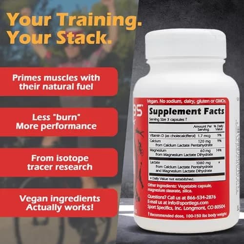 SPORTLEGS Lactate Fuel Pre-Workout Training Aid 120 Count | Supports Efficient Lactate Use for Endurance thumbnail 5