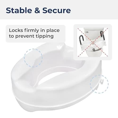 Drive Medical Raised Toilet Seat with Lock, Standard Seat, 4 Inch | Aids Mobility & Independence thumbnail 4