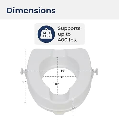 Drive Medical Raised Toilet Seat with Lock, Standard Seat, 4 Inch | Aids Mobility & Independence thumbnail 7