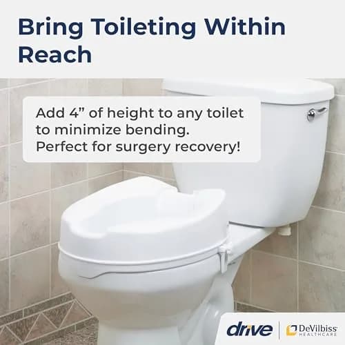 Drive Medical Raised Toilet Seat with Lock, Standard Seat, 4 Inch | Aids Mobility & Independence thumbnail 2