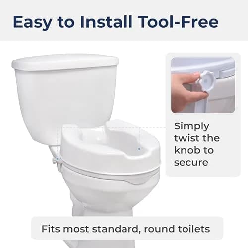 Drive Medical Raised Toilet Seat with Lock, Standard Seat, 4 Inch | Aids Mobility & Independence thumbnail 3