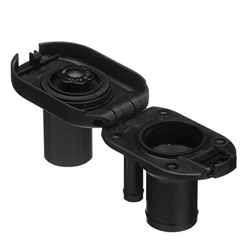 Seachoice Deck Mount Gas Fill Plate with Vent & Hinged Flip-Top Cap, Black Plastic (156 g / 0.25 lb) thumbnail 4