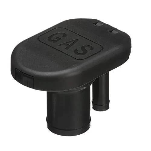 Seachoice Deck Mount Gas Fill Plate with Vent & Hinged Flip-Top Cap, Black Plastic (156 g / 0.25 lb) thumbnail 2