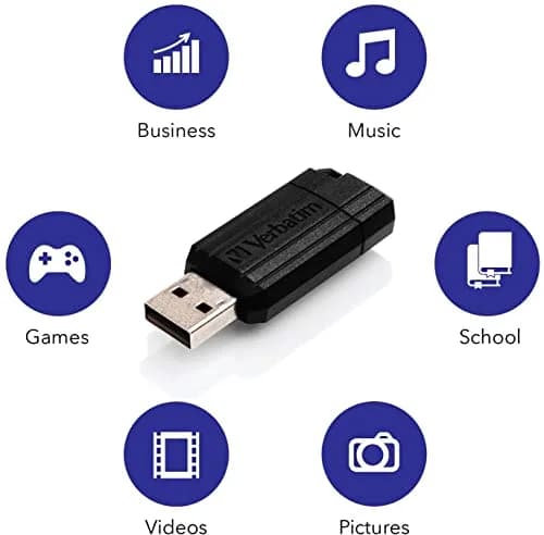 Verbatim 8GB Pinstripe USB 2.0 Flash Drive Retractable Thumb Drive - Black | 8 GB (0.28 oz) thumbnail 4