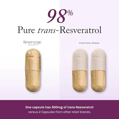 Reserveage Nutrition Resveratrol 500 mg Capsules | Antioxidant Supplement for Cellular Health thumbnail 3