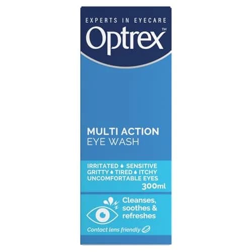 Optrex Multiaction Eye Wash with Eye Bath 300ml (10.14 Fl Oz) | Gentle Cleansing for Tired Eyes thumbnail 1