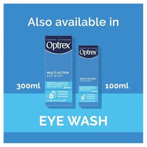 Optrex Multiaction Eye Wash with Eye Bath 300ml (10.14 Fl Oz) | Gentle Cleansing for Tired Eyes thumbnail 8