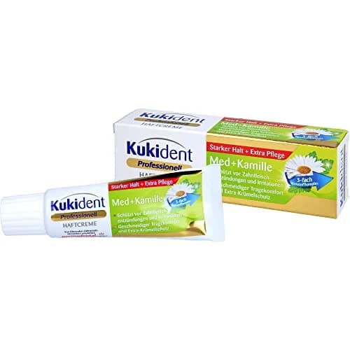 Kukident Extra Strong Denture Adhesive Cream with Camomile Extract 1.41 Oz | Germany Product for Gum Comfort thumbnail 2