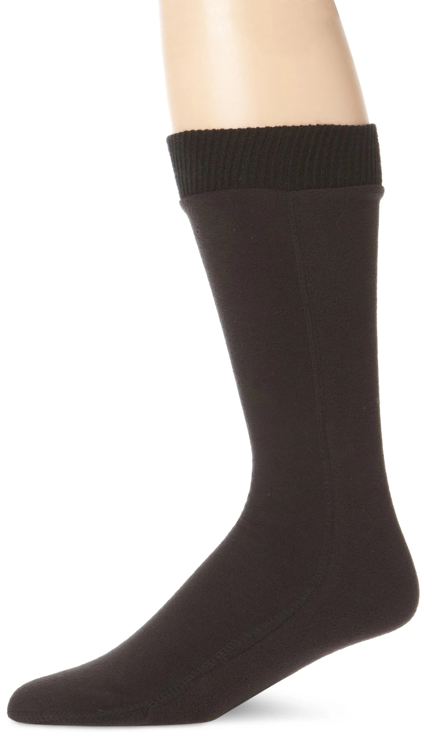 Hot Headz Polarex Fleece Socks, Black, Medium | Moisture-Wicking Thermal Crew Socks for Men — Black