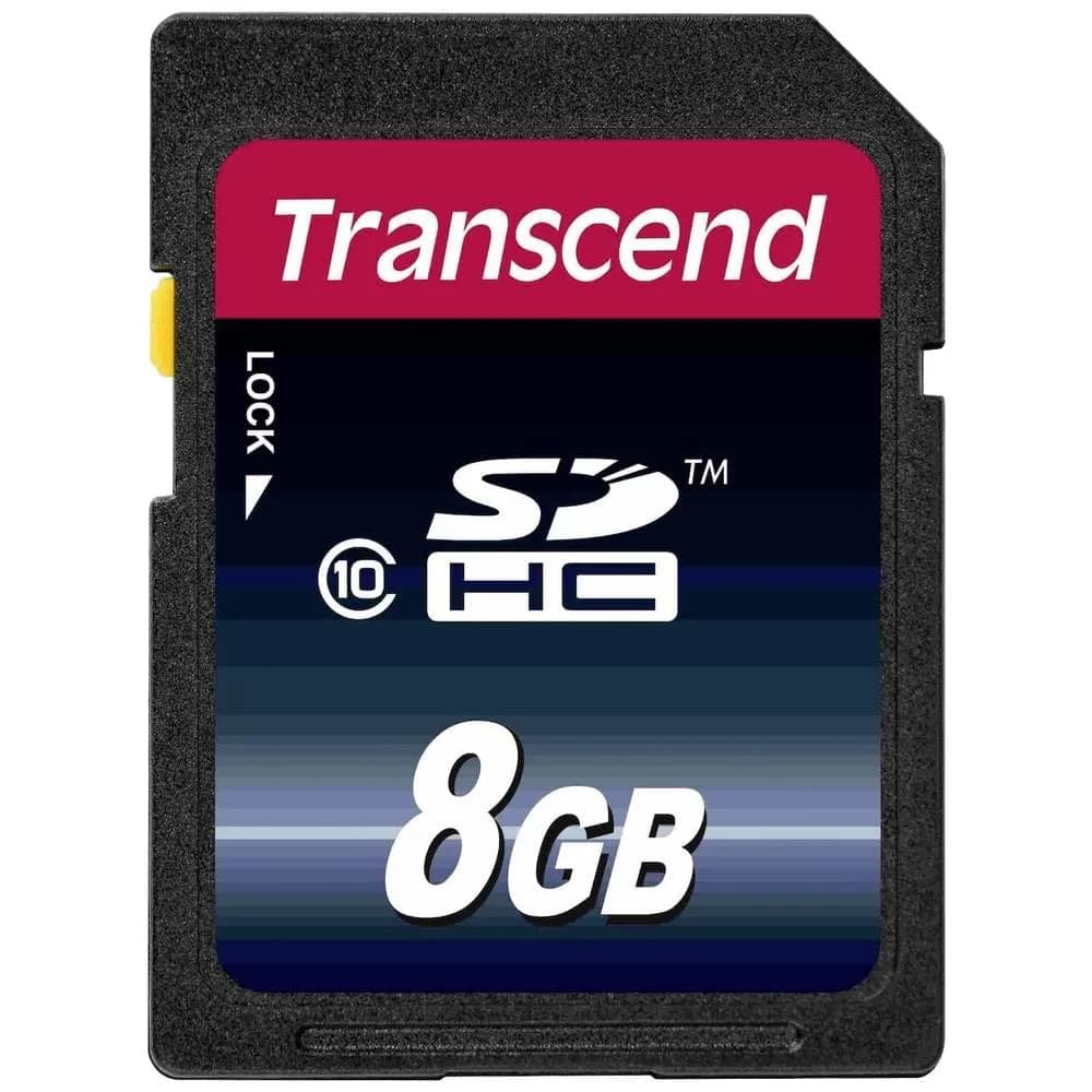 Transcend 8GB Class 10 SDHC Card (TS8GSDHC10) | 8GB Storage, Up to 19MB/s Speed, Compatible with SD 2.0 Devices - main product image