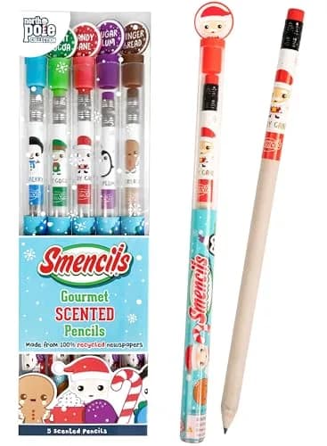 Scentco Holiday Smencils - HB #2 Scented Fun Pencils, 5 Count | Holiday-themed, Recycled Newspaper, Long-lasting Scents thumbnail 3