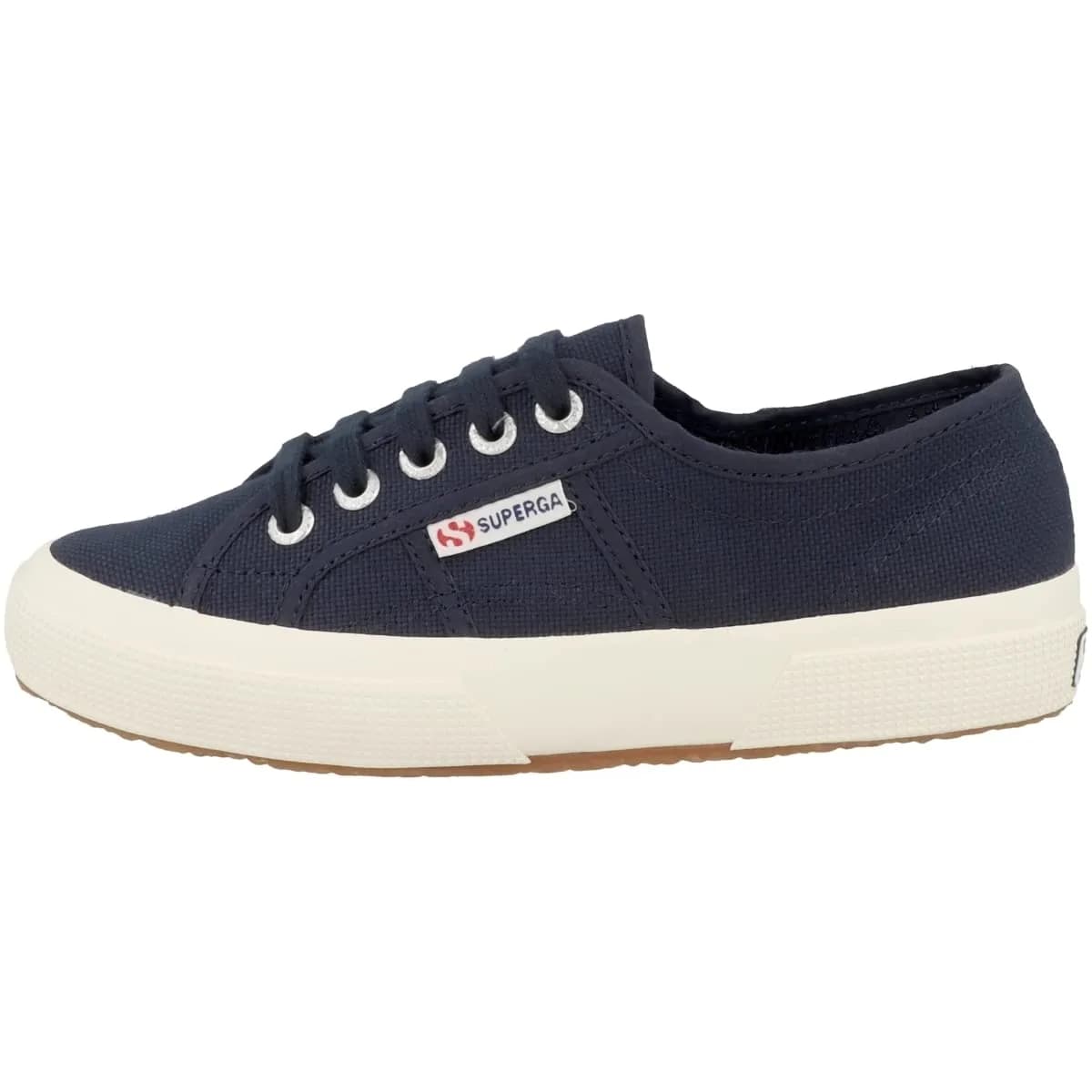 Superga 2750 Cotu Classic Canvas Sneakers for Men & Women | Breathable, Non Slip Rubber Sole, White, 3.5 Men / 5 Women — Navy White