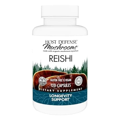 Host Defense Reishi Capsules 120 Count | Supports Heart & Immunity, Organic Mushroom Supplement thumbnail 1