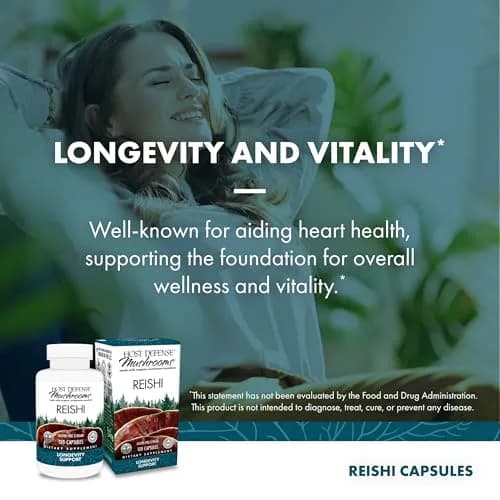 Host Defense Reishi Capsules 120 Count | Supports Heart & Immunity, Organic Mushroom Supplement thumbnail 5