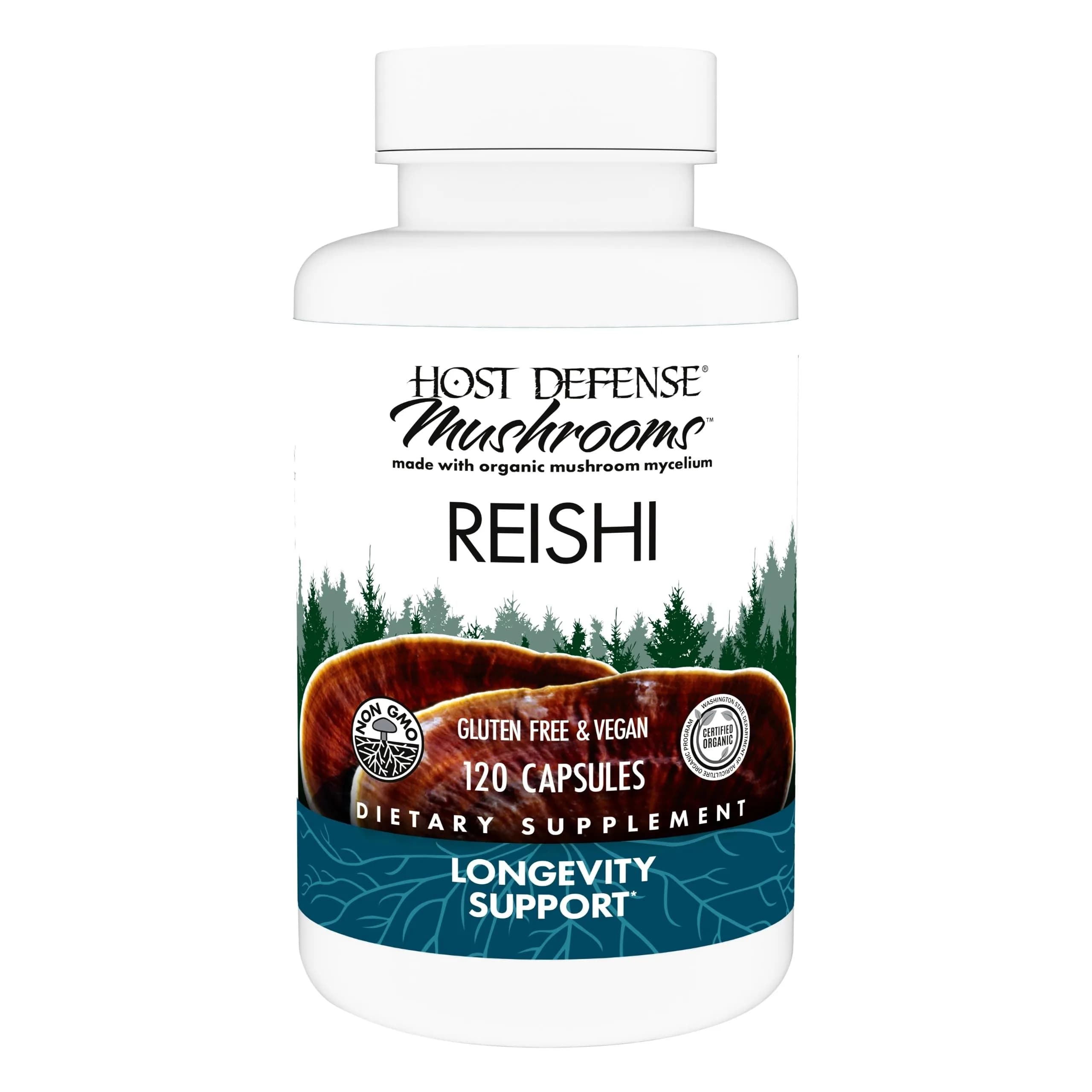 Host Defense Reishi Capsules 120 Count | Supports Heart & Immunity, Organic Mushroom Supplement — Default