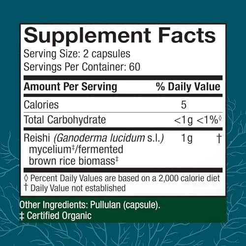 Host Defense Reishi Capsules 120 Count | Supports Heart & Immunity, Organic Mushroom Supplement thumbnail 2