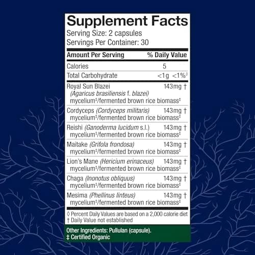 Host Defense Stamets 7 Immune Support Mushroom Supplement 60 Capsules | 7-Species Blend for Daily Wellness thumbnail 2