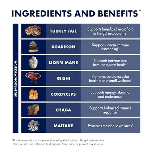 Host Defense MyCommunity Capsules Immune Support 120 Count (Pack of 1) | 17-Species Mushroom Blend for Balanced Immune Response thumbnail 6