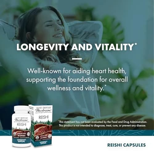 Host Defense Reishi Capsules 60 Capsules | Supports Wellness & Vitality thumbnail 5