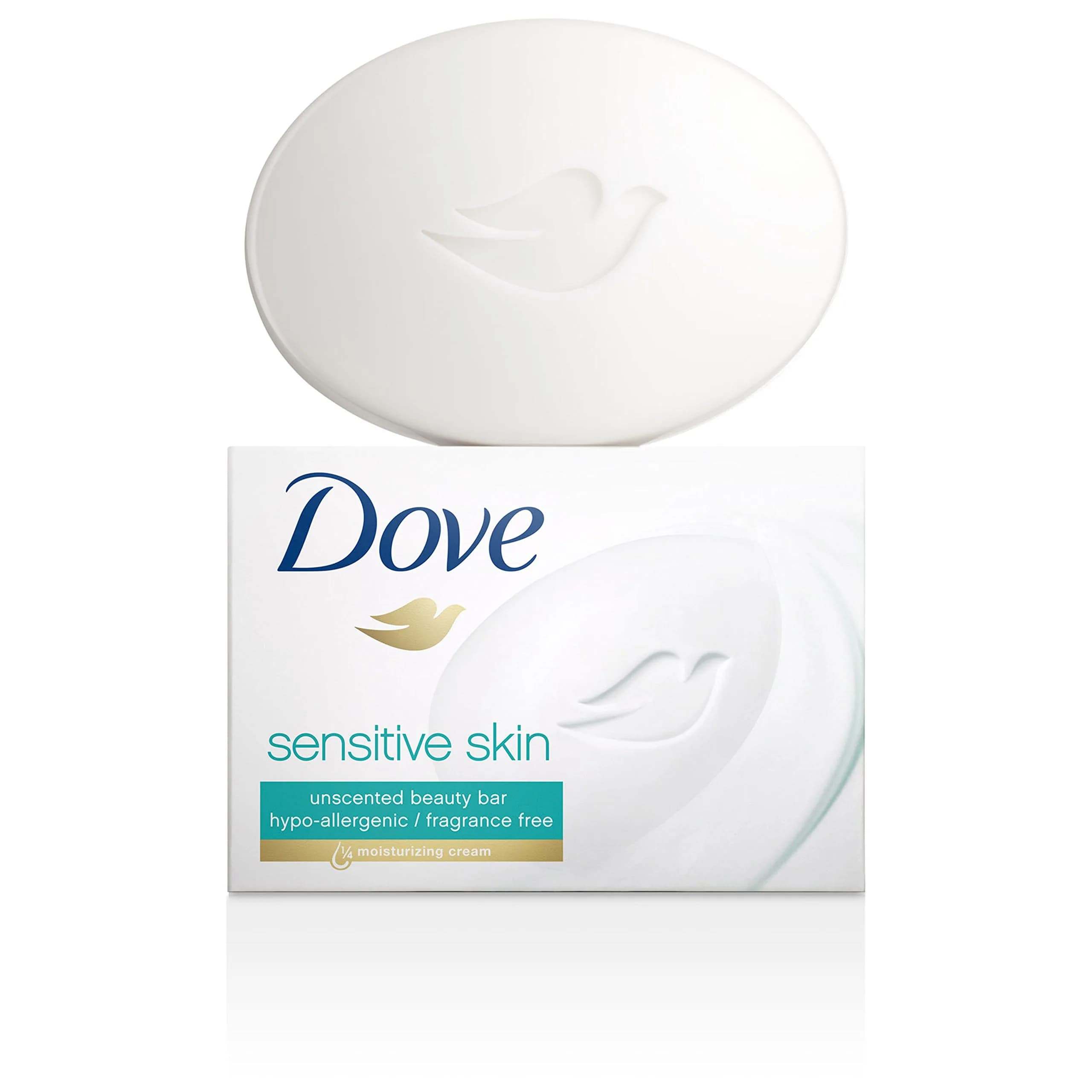 Dove Sensitive Skin Beauty Bar Soap, Unscented, Hypoallergenic, Gentle Cleanser for Delicate Skin (14 Bars) - view 2