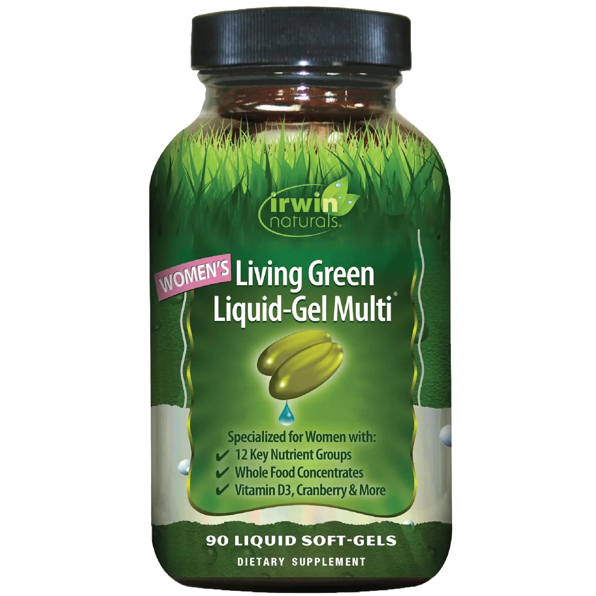 Irwin Naturals Women’s Living Green Liquid-Gel Multivitamins | 90 Softgels for Women’s Wellness & Energy - main product image