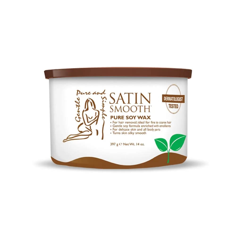 SATIN SMOOTH Pure Soy Soft Wax for Hair Removal All Skin Types, 16 oz | Gentle, Paraben-Free, Suitable for Dry Skin