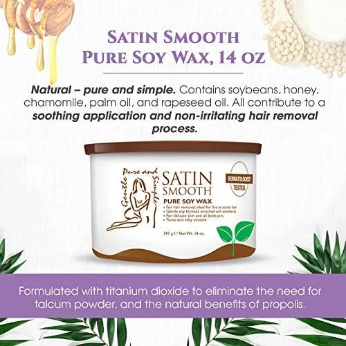 SATIN SMOOTH Pure Soy Soft Wax for Hair Removal All Skin Types, 16 oz | Gentle, Paraben-Free, Suitable for Dry Skin thumbnail 3