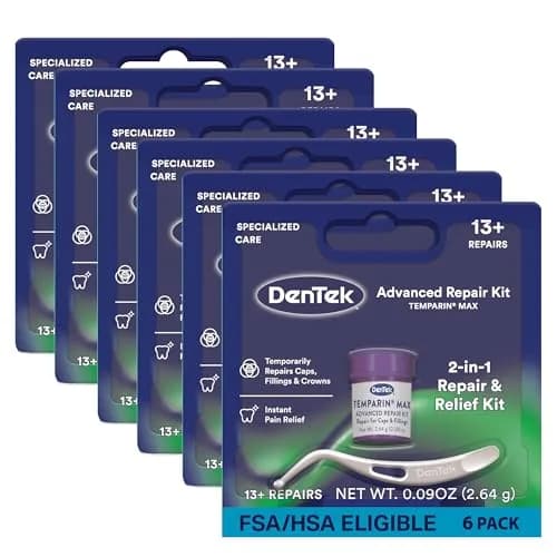DenTek Temparin Max Advanced Tooth Repair Kit, 6 Kits | Temporary Dental Emergency Fix, 13+ Repairs thumbnail 1