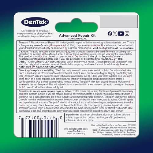 DenTek Temparin Max Advanced Tooth Repair Kit, 6 Kits | Temporary Dental Emergency Fix, 13+ Repairs thumbnail 7