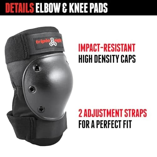 Triple Eight Saver Series 3-Pack Knee, Elbow & Wrist Pad Set | Impact-Resistant, Adjustable Fit thumbnail 4