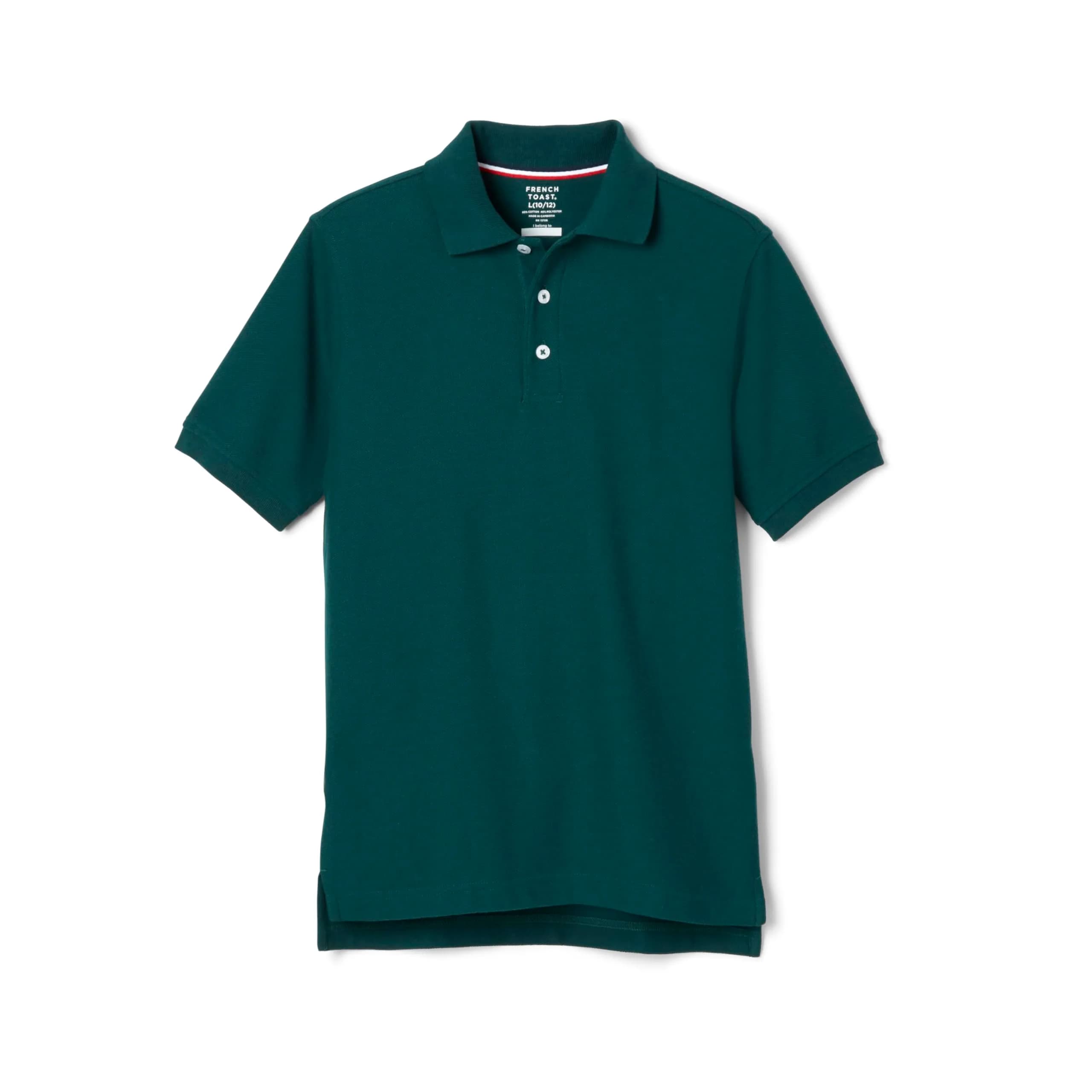 French Toast Kids Short Sleeve Pique Polo Shirt, Hunter Green, 3T | Breathable & Wash-Resistant — Hunter Green