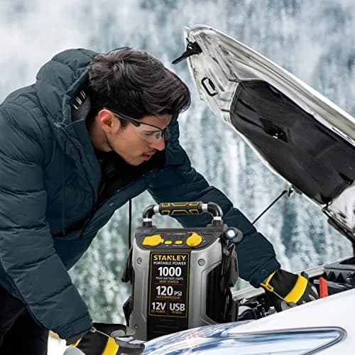 STANLEY Jump Starter with Compressor 1000 Amp | Portable Car Power Station, 120 PSI Air, USB & DC Ports thumbnail 5