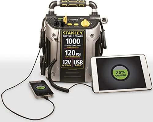 STANLEY Jump Starter with Compressor 1000 Amp | Portable Car Power Station, 120 PSI Air, USB & DC Ports thumbnail 6
