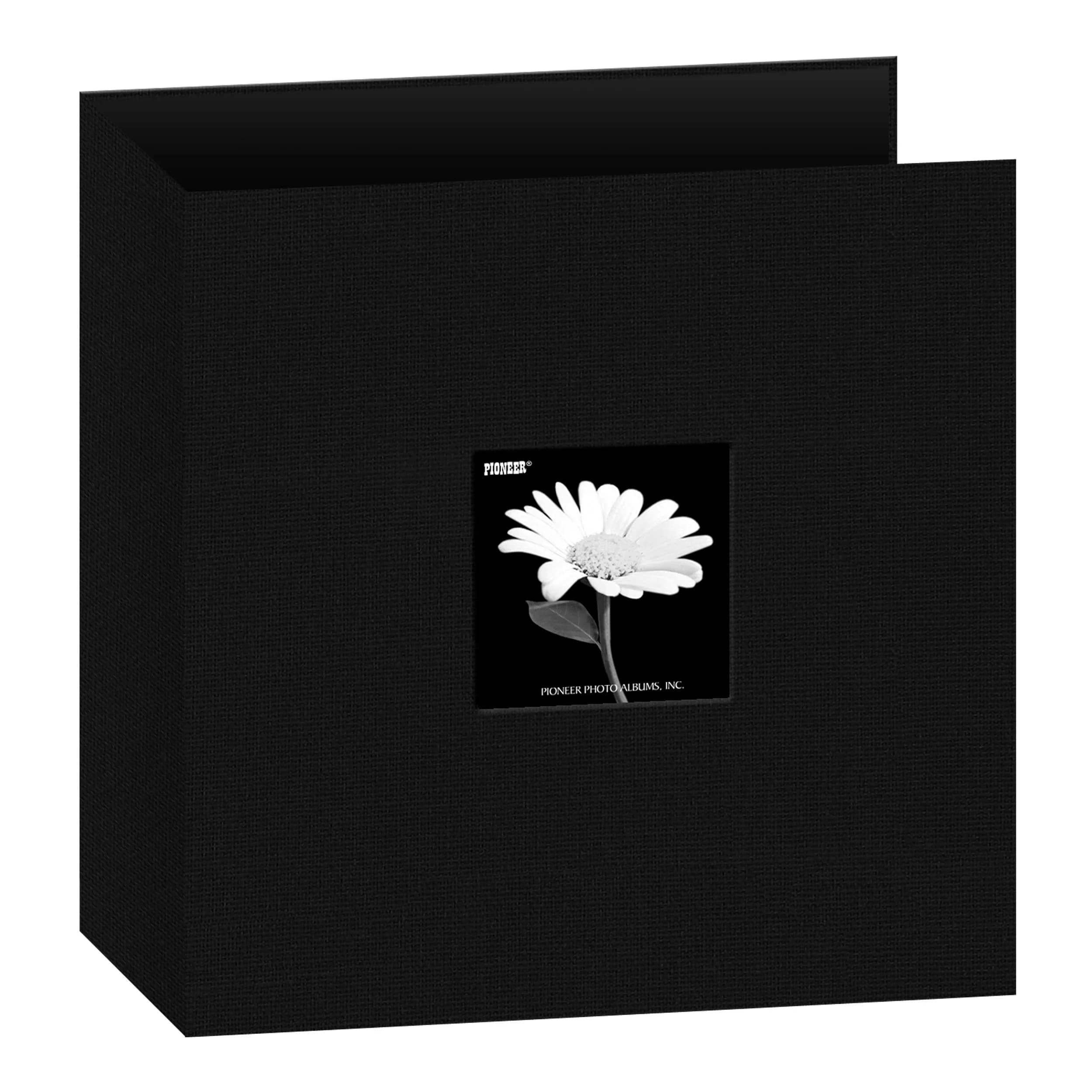 Pioneer Photo Albums 8.5"x11" Fabric Frame Cover 3-Ring Binder Scrapbook | Archival Quality, Deep Black - main product image
