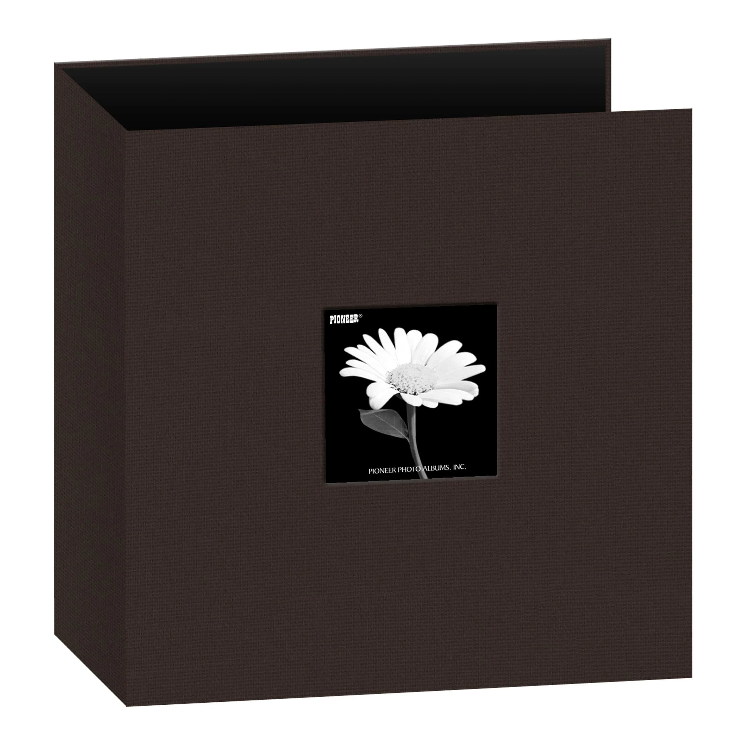 Pioneer Photo Albums 8.5x11 Fabric Frame 3-Ring Binder Scrapbook, Chocolate Brown | Archival Quality - main product image