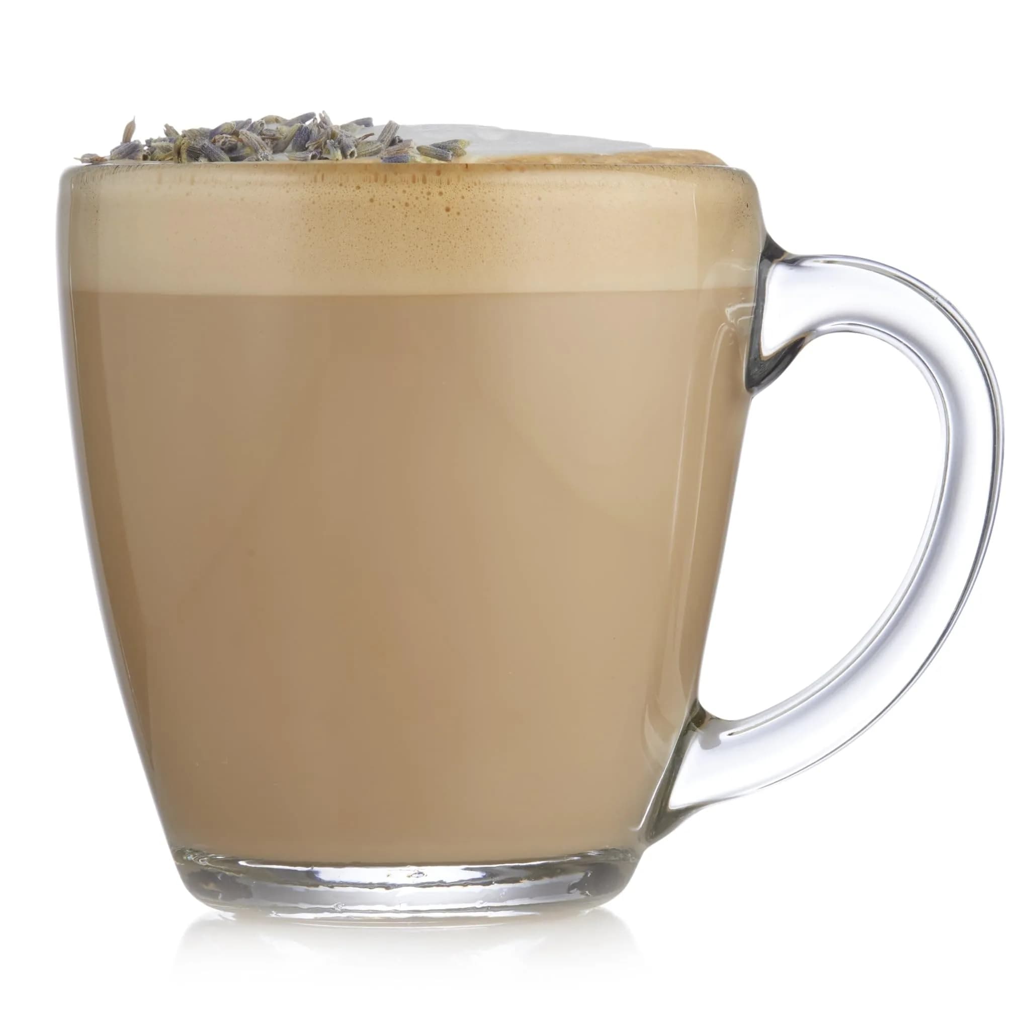 Libbey Tapered Glass Mug Set of 8 | 15.5 Oz Thick, Clear Glass Coffee Cups for Tea & Cider — Transprent
