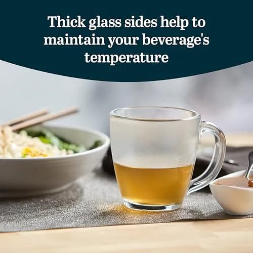 Libbey Tapered Glass Mug Set of 8 | 15.5 Oz Thick, Clear Glass Coffee Cups for Tea & Cider thumbnail 4