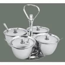 Winco 3-Unit Relish Server Medium Stainless Steel | Food Safe for Buffets & Parties thumbnail 2