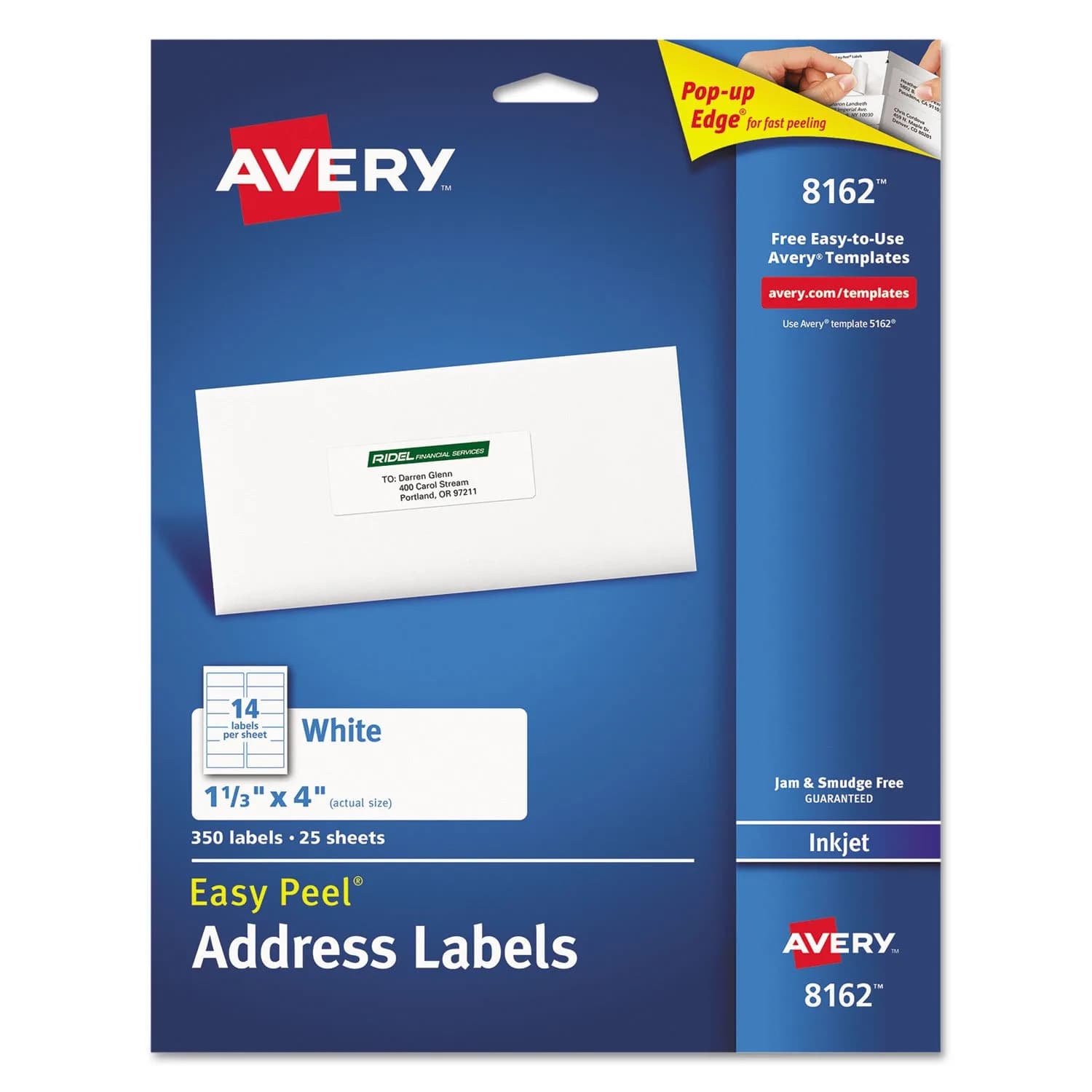 Avery Easy Peel Address Labels for Inkjet Printers, White, 350 Labels | Professional Grade Labels - main product image