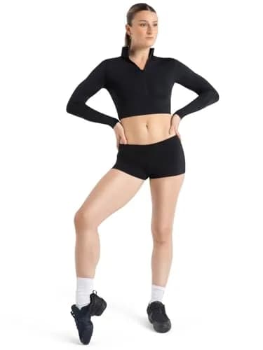 Capezio Women's Low Rise Boy Cut Short 1 1/4" Nylon Dance Shorts for Women thumbnail 5