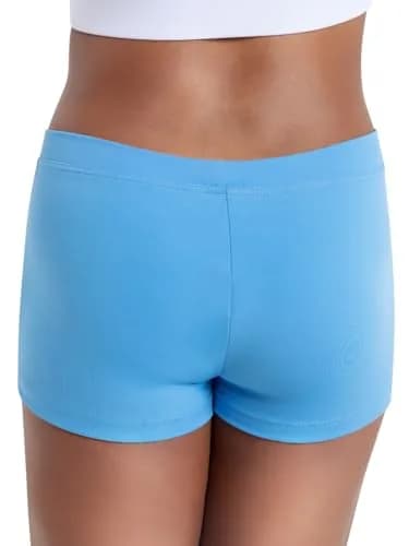 Capezio Women's Low Rise Boy Cut Short Columbia Blue Small | Comfortable Dance Shorts thumbnail 3