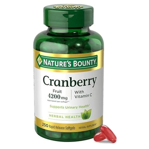 Nature's Bounty Cranberry Pills for Women Urinary Tract Health, 250 Softgels | Cranberry Concentrate & Vitamin C Support thumbnail 1