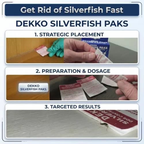 Dekko Silverfish Paks 24-Count | Boric Acid Insecticide for Silverfish Control thumbnail 2