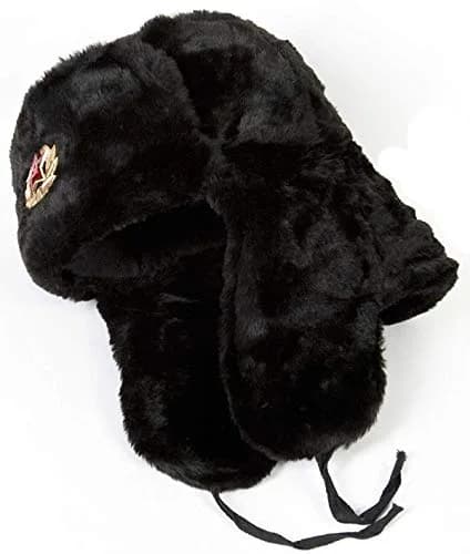 PETON Black Russian Soviet Army Military Cossack Ushanka Hat Size L | Authentic Winter Headwear thumbnail 3