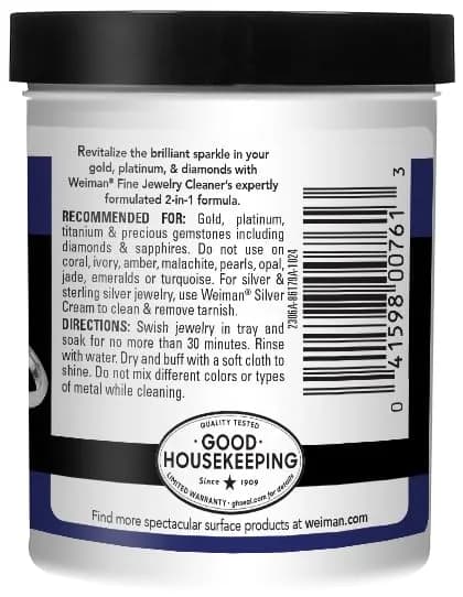 Weiman Fine Jewelry Cleaner Liquid with Brush – Restores Shine to Gold, Platinum, Gemstones & Diamonds, 6 Oz (177 ml) - view 2